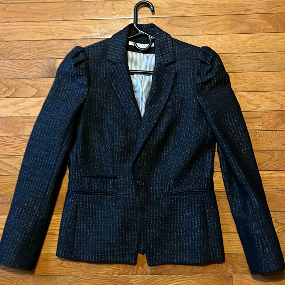 VERONICA BEARD Bodega Wool Blend Jacket Blazer Pinstripe